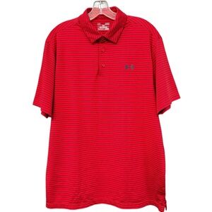 Under Armour HeatGear Golf Polo | Men’s Large | Red Microstripe